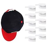 Adhesive Hat Hooks for Wall (10-Pack) - Minimalist Hat Rack Design, No Drilling, Strong Hold Hat...