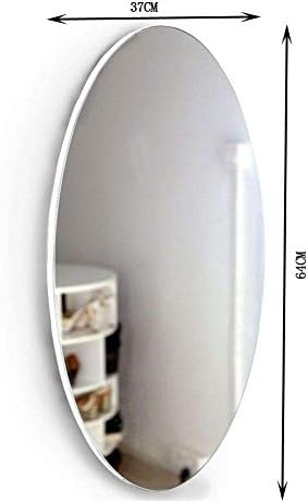 Organizedlife Bathroom Wall Mounted Mirror , 64 x 37 cm Oval Simple , Frameless Dressing Mirror ,Hallway Bedroom