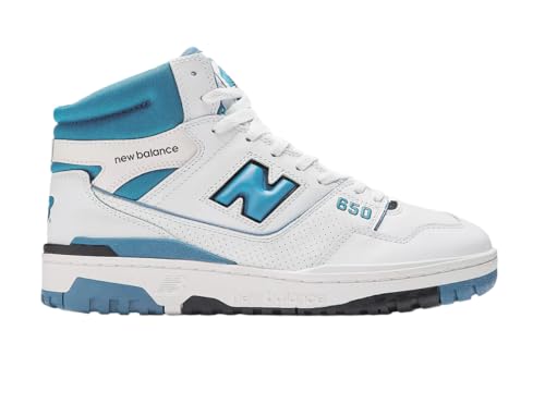 New Balance Zapatillas de gimnasia para hombre, Blanco/Azul Heritage/Raincloud, 42 EU