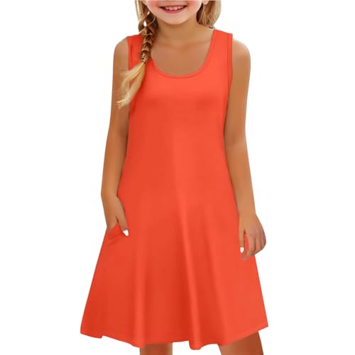 Girls Halter Neck Summer Dress Ruffle Tiered Swing Sleeveless Sundress Beach Tank Flowy A Line Mini Dresses