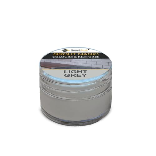 Smartseal Grout Magic – Light Grey, 20ml – Professional Reviver & Colour Restorer – Long-Lasting Sealer Superior to Grout Pens & Paint – 15-Year Durability