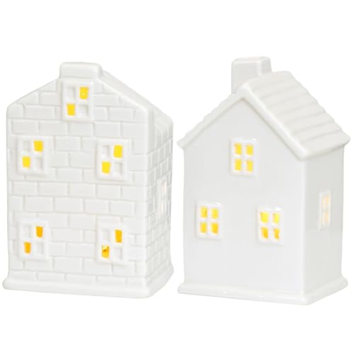 Village de Noël céramique LED pour illuminer un coin sombre sans prise
