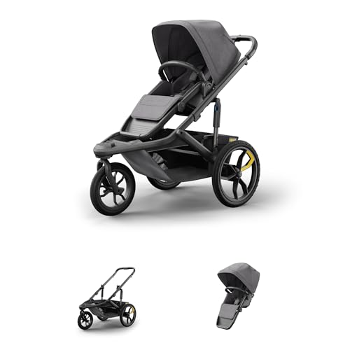 Veer Switch&Jog Jogging Stroller | 3 Wheel All-Terrain Jogger Stroller with Switchback Seat | Shock Absorbing, Durable, Maneuverable, Collapsible | Fits All Major Infant Car Seats (Adapters Separate)
