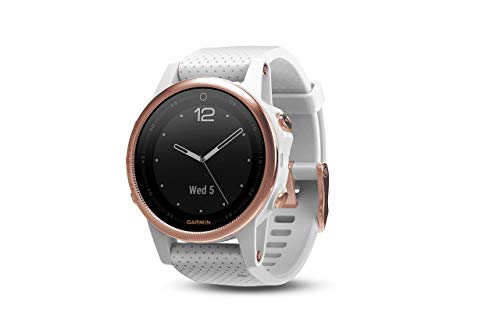 Up To 40% OFF Garmin Fēnix 5S Sapphire - Rose Goldtone with White Band (Renewed)