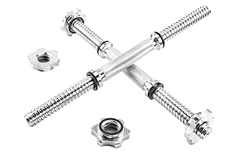 Rowland Harbor Threaded Dumbbell 12.6/14.2/15.7inch(30/35/40cm) Handles/Adjustable Dumbbell Bar Handles - Fit 1 inch Standard Weight Plate - Weightlifting Accessories - Sold in Pair
