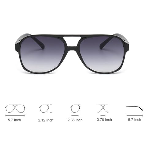 Retro Square Sunglasses for Women and Men Vintage UV400 Classic Large Double Bridge Sun Glasses Aviator Sunglasses2