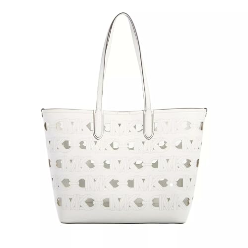 Michael Kors Eliza Large East West Open Tote, Optic White