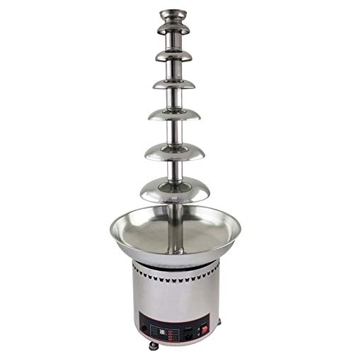 INTSUPERMAI Commercial Chocolate Fountain Professional Waterfall Melting Machine with Digital Controll 304 Stainless Steel for Weddings Parties Events Restaurants 110V (7-Tier)