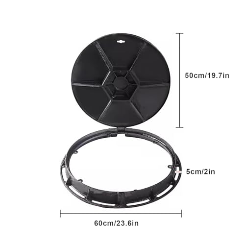 Couvercle de regard en fonte de 50 cm pour jardin, terrasse et garage - 2