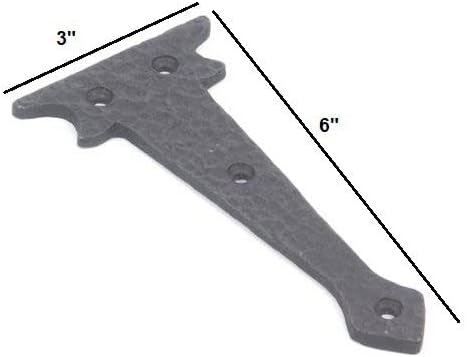 Van Dyke's Restorers Spear Gate Dummy Hinge Strap, Black Powder Coat, 6"