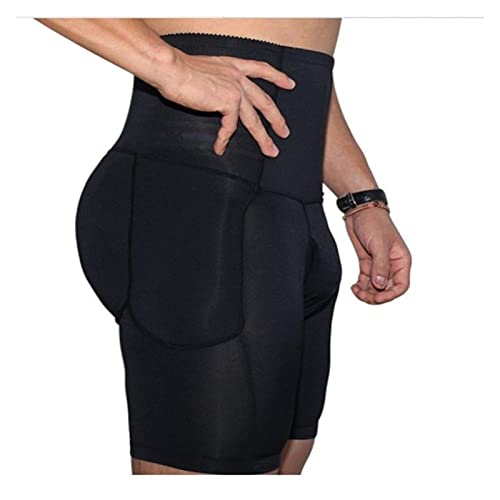 Padded Boxer Briefs for Men 1/2 Pack Plus Size Mens Underwear Briefs Hip Enhancer Panties Shapewear Shorts (Color : Black A, Size : XXXL/XXX-Large)