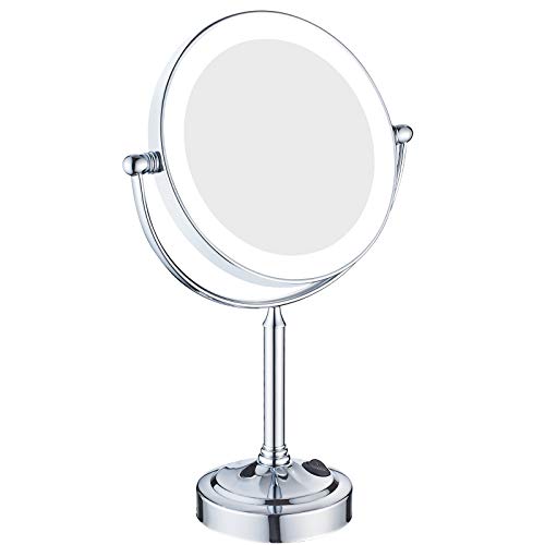 Hottest Sale GURUN 8-inch Tabletop Swivel LED Lighted Makeup Mirror with 5X Magnification,Chrome Finish M2011D(8in,5X)