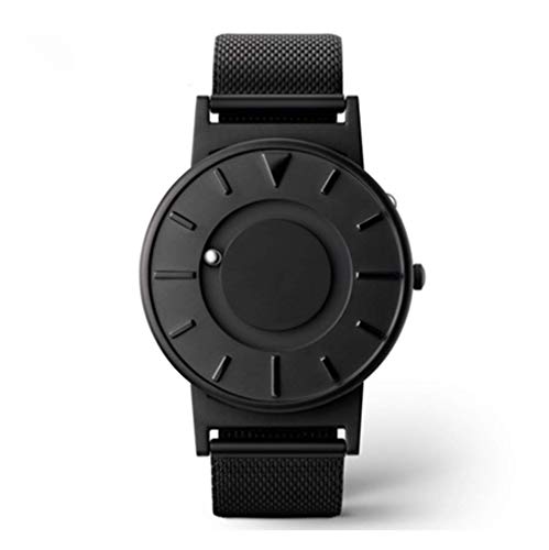 Tossi Reloj de Malla Bradley, Pulsera de Malla magnética de Acero Inoxidable Reloj clásico Concepto Unisex de Bola paralela,Black