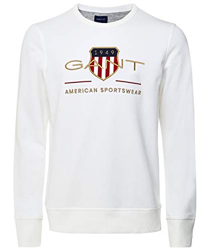 GANT Archive Shield C-Neck Sudadera, Eggshell, XL para Hombre