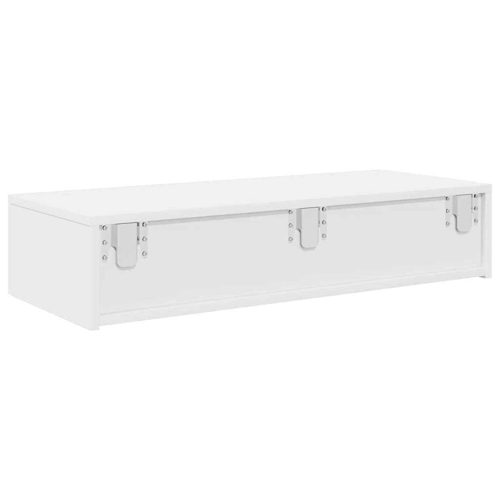 Genérico Estante de Pared con cajones de Madera contrachapada Blanco,Estanterías,Estantes y estanterías-859977