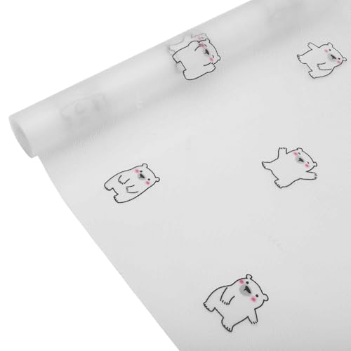 CAPASTEC Tapis De Tiroir, Tapis Non Adhésif Pour Tiroirs, Motif Ours Tapis De Tiroir De Cuisine, Tapis Pour Tiroirs De Réfrigérateur Étagères Placard Réfrigérateur, 30X500Cm, Blanc