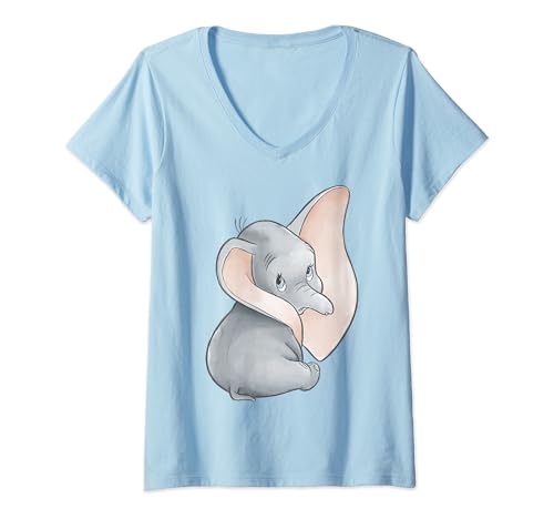 Disney Dumbo Simple Portrait T-Shirt avec Col en V
