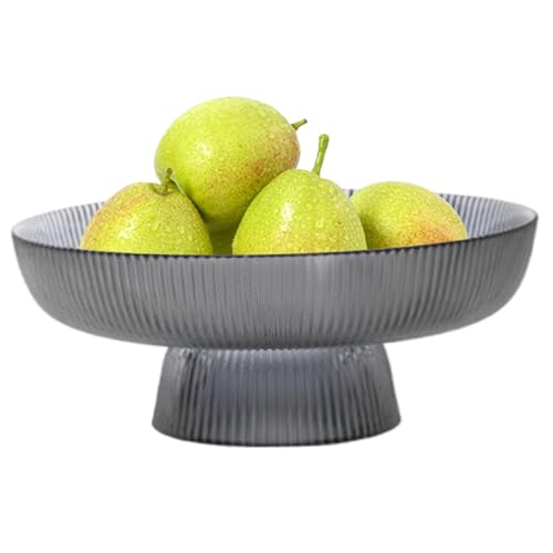 Jorzer Tazón de bagatela con pedestal, tazón de pedestal de vidrio vertical de 7.9x3.3 pulgadas con abertura, elegante vidrio de tazón para frutas, bocadillos o decoraciones de exhibición.