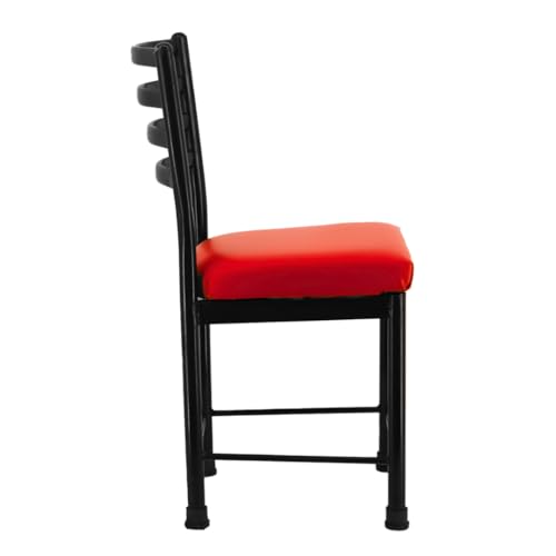 Image of Zidle Asphalt Dining Visitor Velvet seat Cushion Chair for Living Room | Cafe | Home | Restaurant |Powder Coated Metal Legs (2, red, Black Coated Frame)
