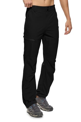 Mens Cargo Work Hiking Lightweight Stretch Water Resistant Quick Dry Casual Summer Hunting Fishing Pants Black 34X32