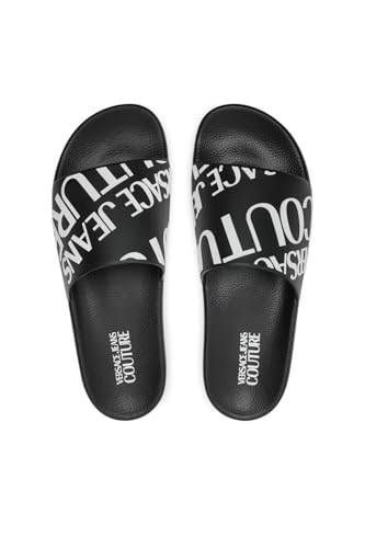 VERSACE JEANS COUTURE Black Mens Signature Logo Pool Slide-10 for Mens3