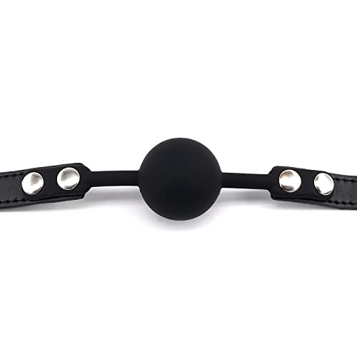 Silikon Sex Ball knebel für SM Spiele, Silikon Sexspielzeug SM Knebel für Bondage Fesseln, BDSM Spielzeug Bondage Ballknebel Maulkörbe (Schwarz-1)