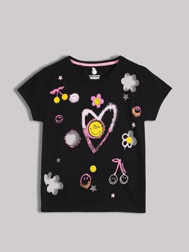 Image of Li'l Tomatoes Girls 100% Cotton Graphic T-Shirt | Attitude & Love Print Summer Top | Soft & Breathable Casual Wear | Short Sleeve Tee | 11-16 Years