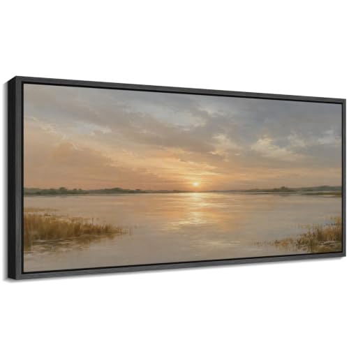 Image of MUDECOR Extra Large Framed Canvas Print Wall Art Sunset for Living Room
