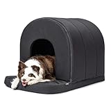 PELZIN Orthopedic Dog House - Outdoor Waterproof Dog Shelter w/Porch - Indoor Pet House w/Egg-Crate Foam - Cooling - Machine Washable - Ideal for Large Breeds & Fits 36-Inch Crate - 35"x22"