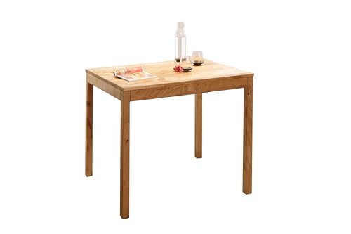 Woodroom Esstisch 110x70 cm aus Wildeiche massiv geölt – Kleiner Holztisch Esszimmer, massiv Holz, rechteckig, rustikaler Küchentisch