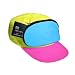 Fanny Pack hat for Your Head - Nylon Cap with Zipper Pocket and Adjustable Closure - Mens Hats/Womens Hats (CMYK - Neon Yellow, Turquoise and Magenta)