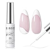 RARJSM Gel Liner Nail Art Polish White Painted Gel Nail Design Polish 1 Bottle Soak off Curing Requires 8ml Build in Thin Nail Brush for Classical Home Salon Diy Nail Design French Manicure Painting