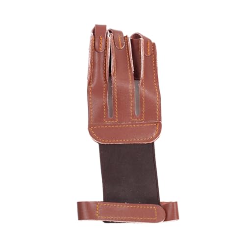 GOOHOCHY 1pc Finger Arrow Hunting Glove Soft Archery Protective Glove for Shooting Random Color Comfortable Fit Hook and Fasteners