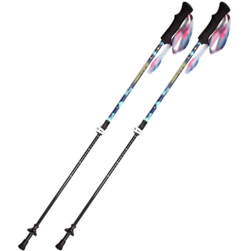 2-Pack Lightweight Telescopic Walking Sticks, Shock-Absorbent Hiking Poles, Trail Running Poles for Beginners, Carbon Fiber Shaft(Blue Color)