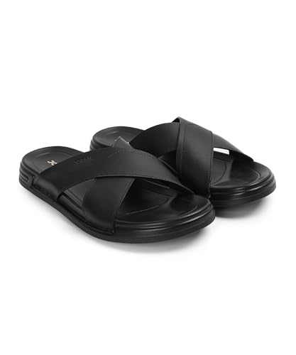 Image of Majestic Cross Strap Sandals | Structured Cross Band Design | Slip-On Entry | Textured Upper Finish | Flexible Sole Build |For Indoor Wear & Relaxed Outings