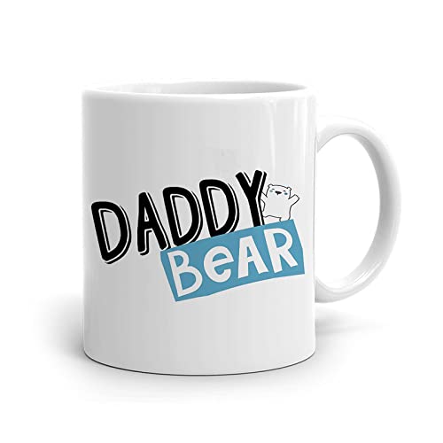 Misaavi® Fathers Day Best Dad Ever Cat Dad Best Farter Ever Funny Dad Dada Bear Daddy Bear Great Dad Birthday Present 325ml-White Coffee Mug. (Daddy Bear)