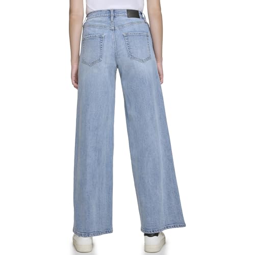 DKNY Womens High Rise Wide Leg Jeans 7