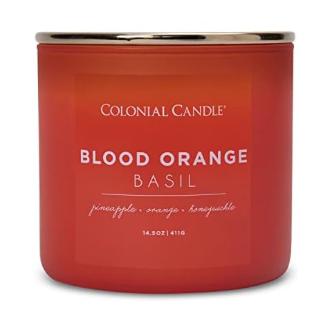 Colonial Candle Blood Orange Basil Scented Jar Candle Cover