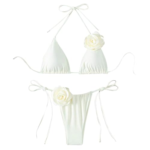 Generisch Bikini que cambia de color, traje de baño bikini, traje de baño de moda, sexy, traje, Blanco, L