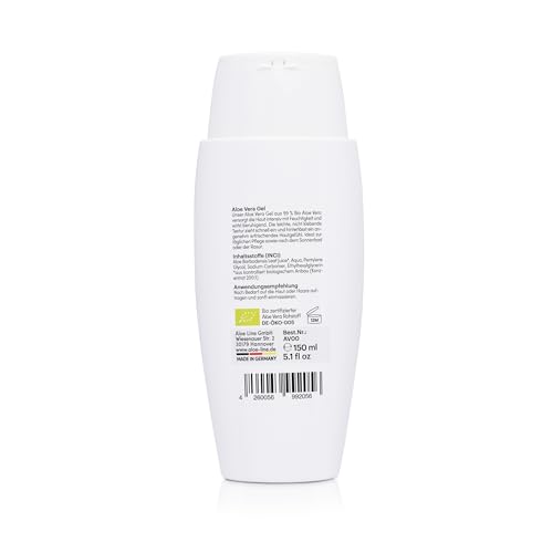 Aloe Vera Gel 99% Bio - ohne Duft- & Farbstoffe - natürliche Pflege für Gesicht, Körper, Haut & Haar - Made in Germany - VEGAN / 1er Pack (1x 150 ml)