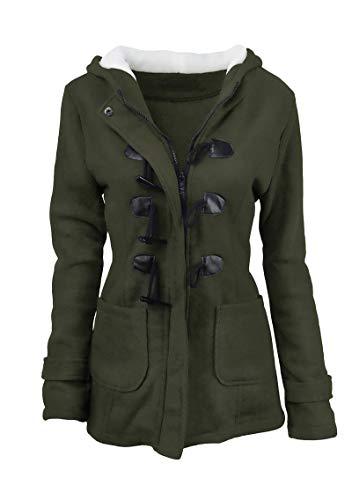 YMING Women's Plus Size Winter Coats Faux Fur Lined Warm Quilted Jackets Fashion Winter Parka 3XL Green
