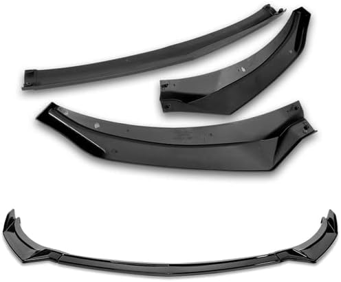 3 Pieces ABS Front Bumper Lip Spoiler Splitter Side Body Kit Trim Protection Compatible with 2019 2020 Hyundai Elantra Sedan (Painted Black)