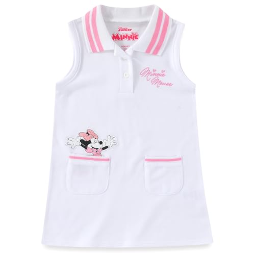 Disney Minnie Mouse Girls Collar Dress for Toddler and Big Kids White