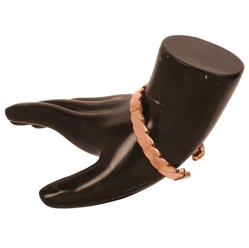 Image of Touchstone Copper Handcrafted Beautiful Braided Magnetic Hand Forged With Solid And High Gauge Braided Pattern Minimalistic Elegance Pure Copper Bracelet In Natural Tone.