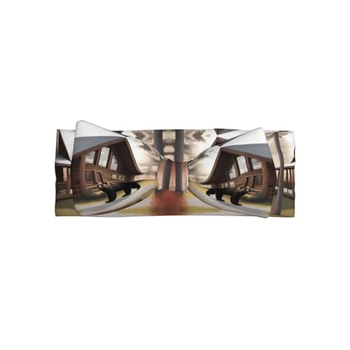 Rustic Lodge Bear Picture Baby Bow Headband Stretchy and Soft for Newborns, Infants, Toddlers, and Kids Girls