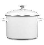 Cuisinart Chef's Classic Enamel on Steel Stockpot with Cover, 10-Quart, White