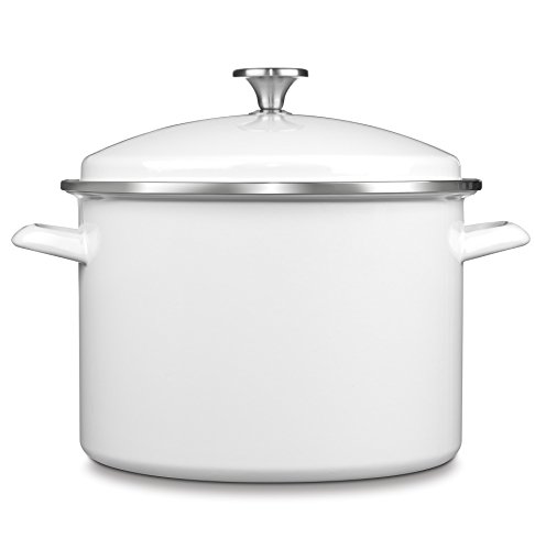 Cuisinart Chef's Classic Enamel on Steel Stockpot with Cover, 10-Quart, White