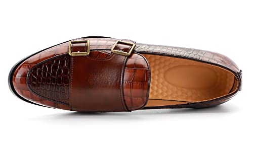 Santimon Men's Dress Loafer Shoes Double Monk Strap Slip On Loafers Formal Business Casual Dress Shoes for Men3