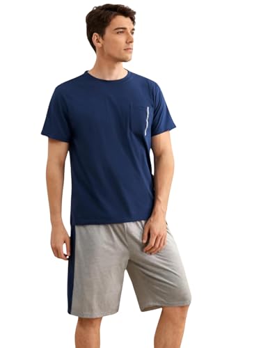 Image of Men's Pyjama Set || T-Shirt and Shorts Set for Men || Night Wear for Men || Night Suit for Men (Cord-04-07)