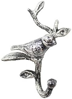 Hampton Nautical Rustic Silver Cast Iron Decorative Bird Hook 6